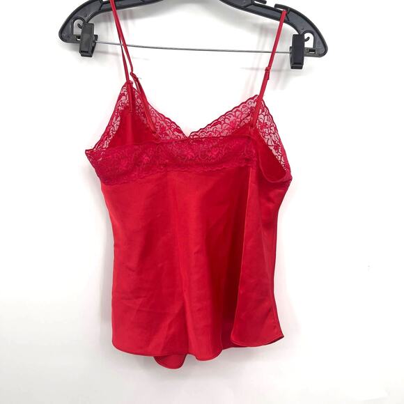 Nordstrom Red Satin Matching Pajama Lingerie Sexy Shorts Tank Set S Small - Picture 4 of 10